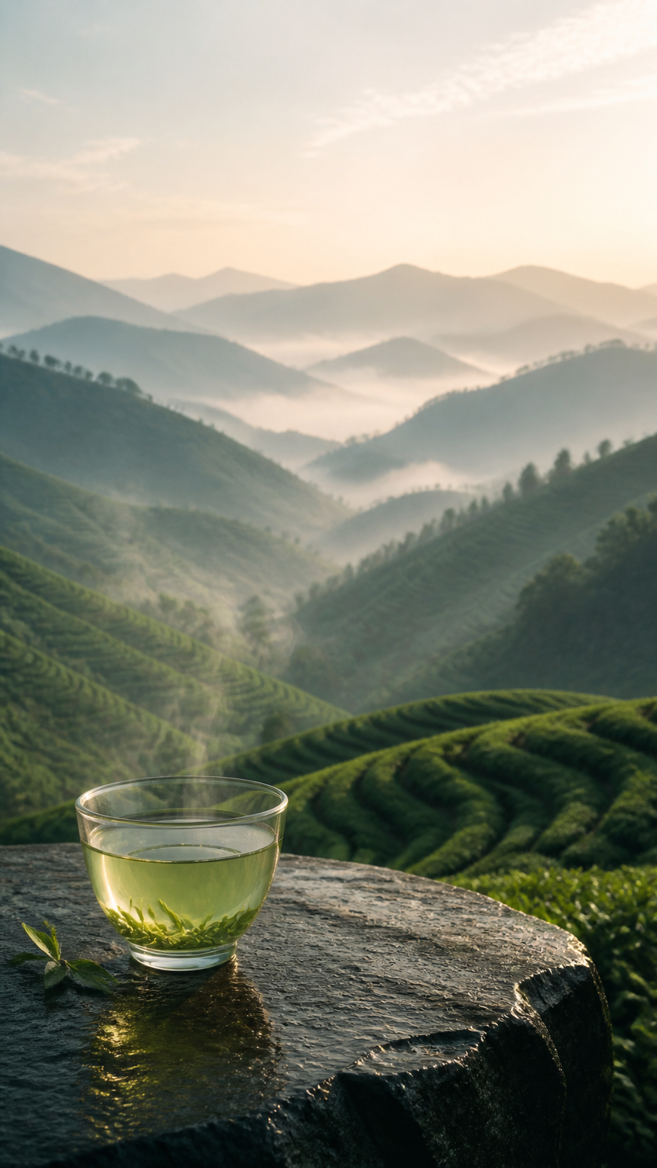 云雾茶山与绿茶山脊